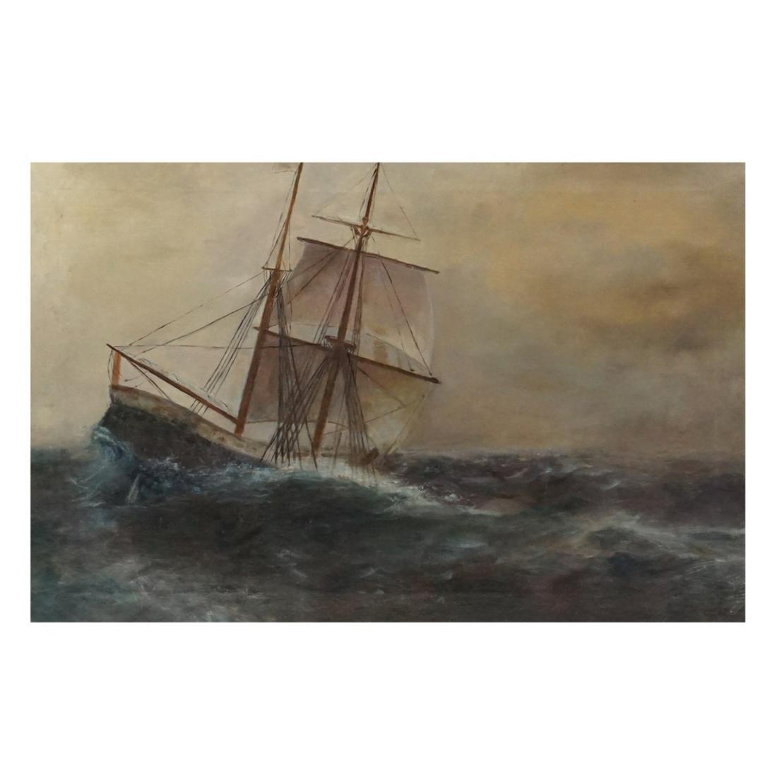 Early 20th C. O/C: Early 20th Century Oil on Canvas "Ship Wreck" Unsigned. Measures 20" x 30-1/8". Frame measures 28-1/8" x 38-1/4" x 3". Condition: Patch on the canvas otherwise good condition. Estimate: $100.00 - $200