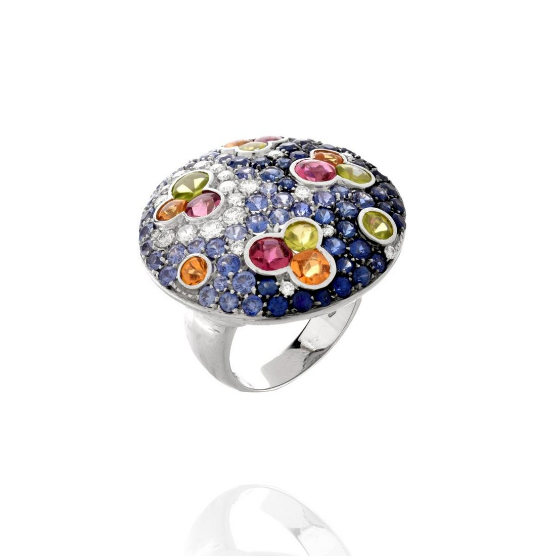 Diamond, Gemstone and 18K Ring (1 of 7)