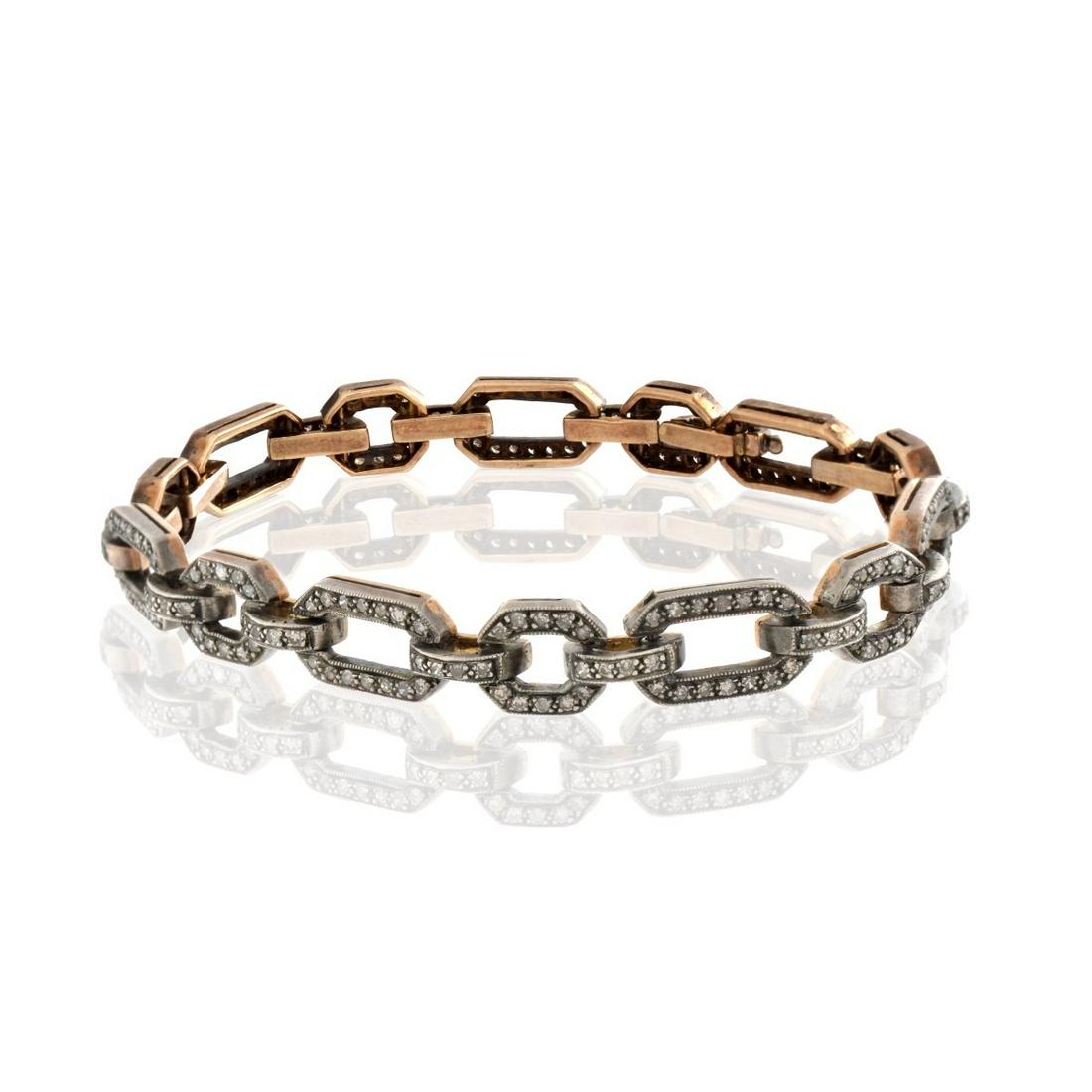 Diamond, 14K and Silver Bracelet (1 of 4)