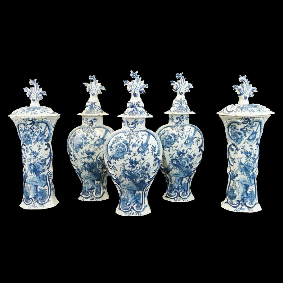 17/18th C. Delftware Vases (1 of 3)