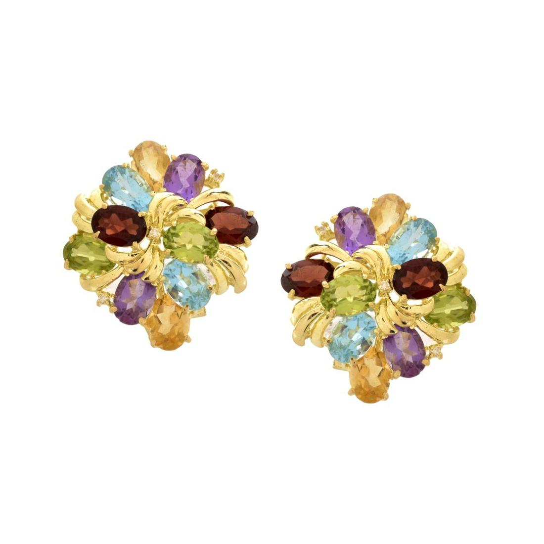 Multi Stone and 14K Earrings (1 of 5)