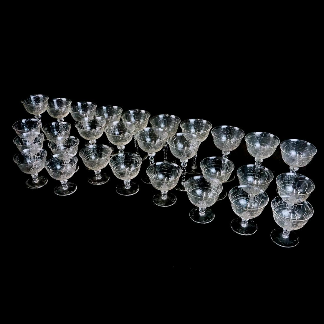 Glastonbury-Lotus Etched Crystal Stemware (1 of 3)