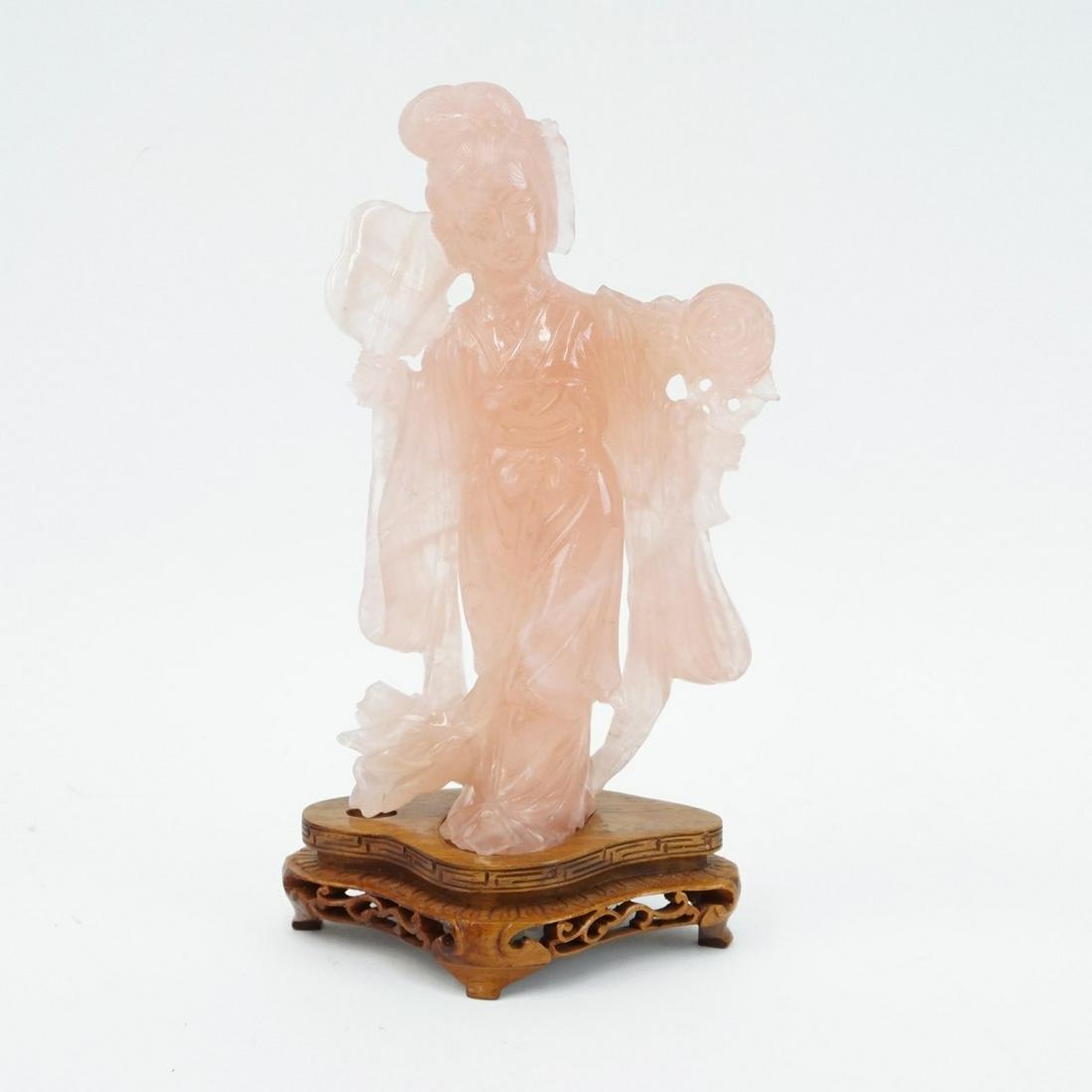 Chinese Rose Quartz Figure (1 of 3)