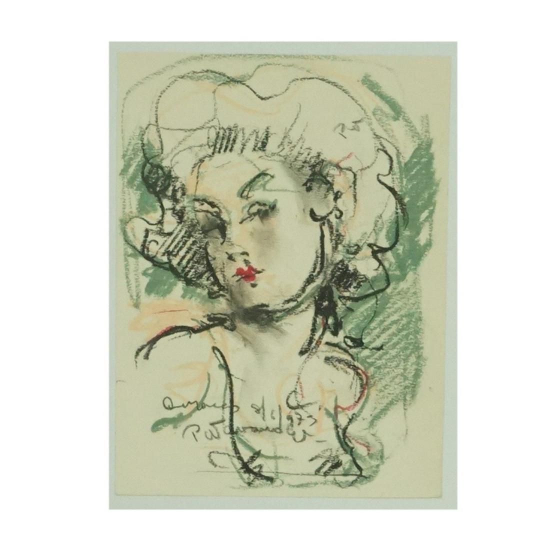 Pascual Navarro (1923 - 1985): Pascual Navarro, Venezuelan (1923 - 1985) Pastel on Paper "Portrait of a Young Beauty" Signed and Dated 8/6/97. Sight measures 7-3/4" x 5-3/4". Frame measures 11-1/8" x 9-1/8". Condition: Good conditi