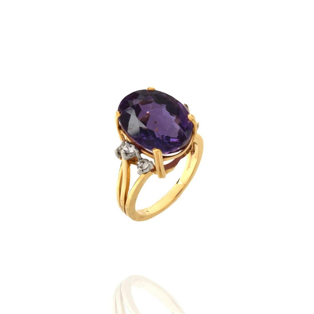 Amethyst, Diamond and 14K Ring (1 of 5)