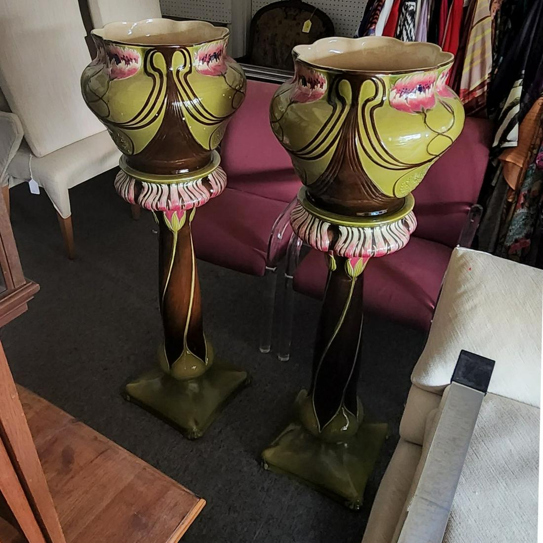 Pair of Majolica Planters (1 of 3)