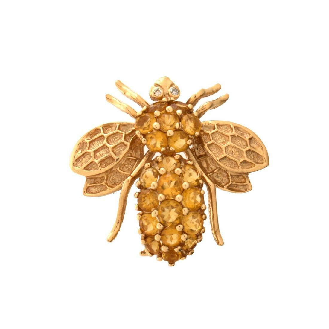 Citrine, Diamond and 14K Bee Pin (1 of 5)