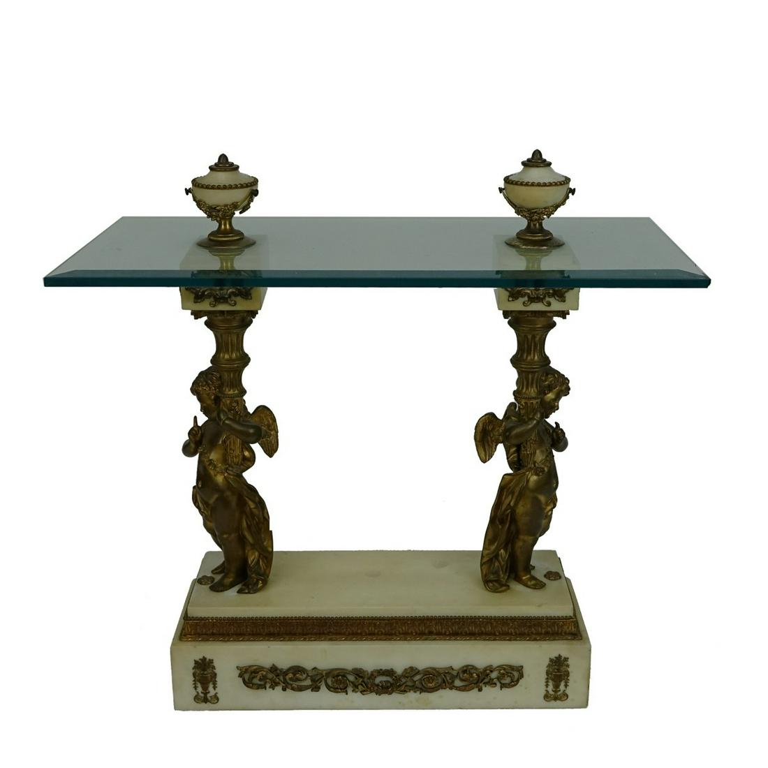 Antique French Bronze Cherub Marble Console (1 of 4)