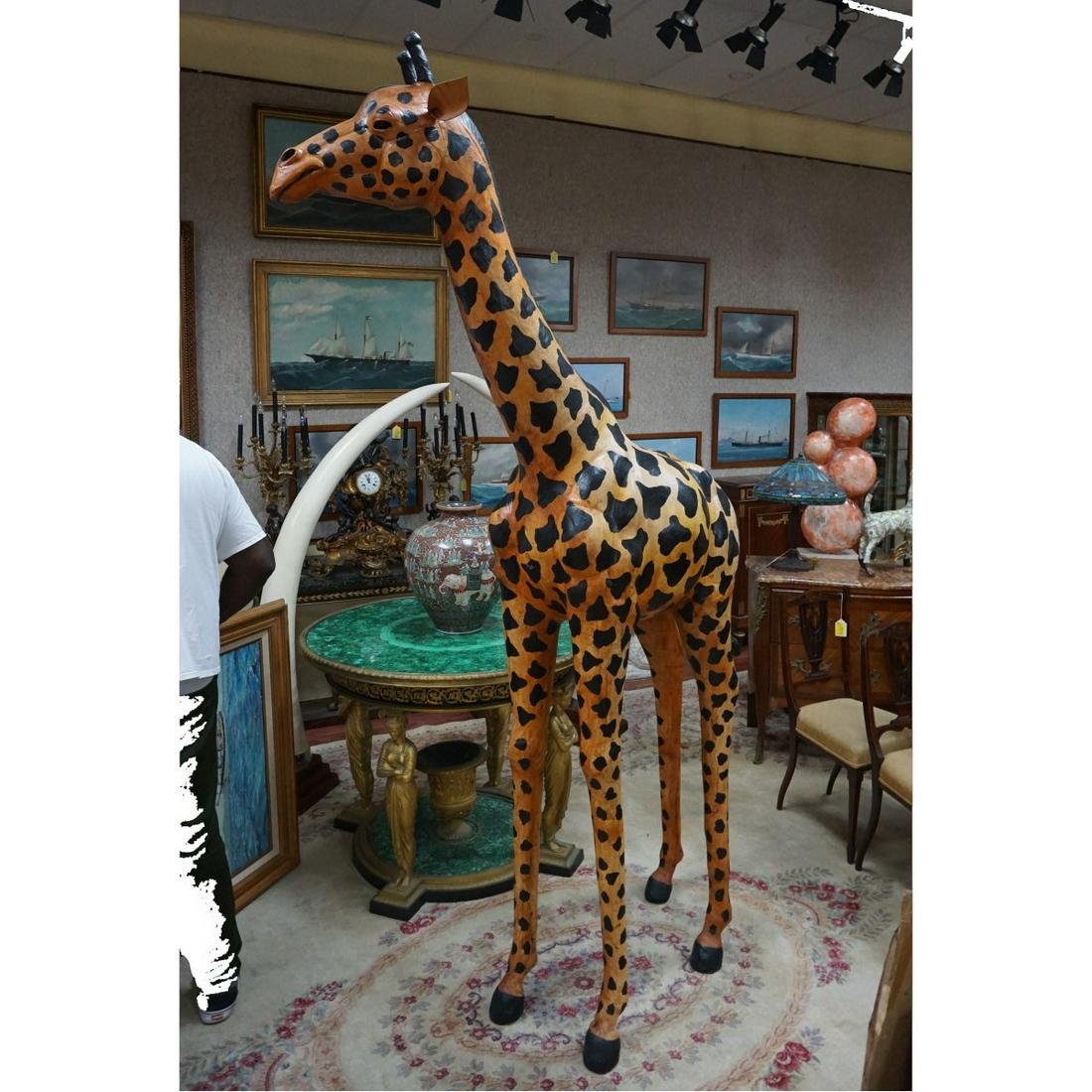 Life Size Painted Leather Wrapped Giraffe (1 of 5)