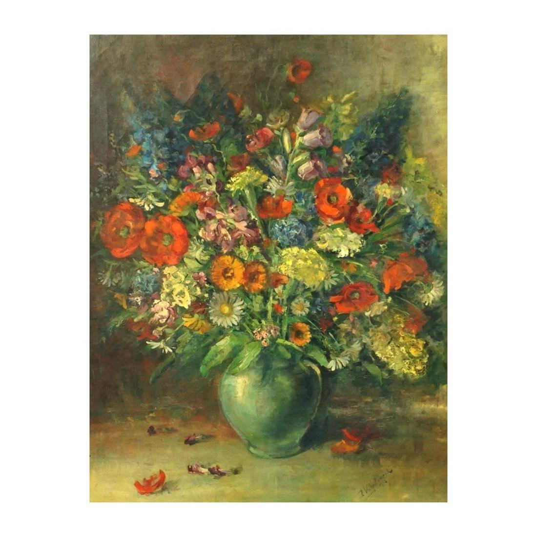 J. Wlodarczyk (20th C.) Still Life Flowers (1 of 4)