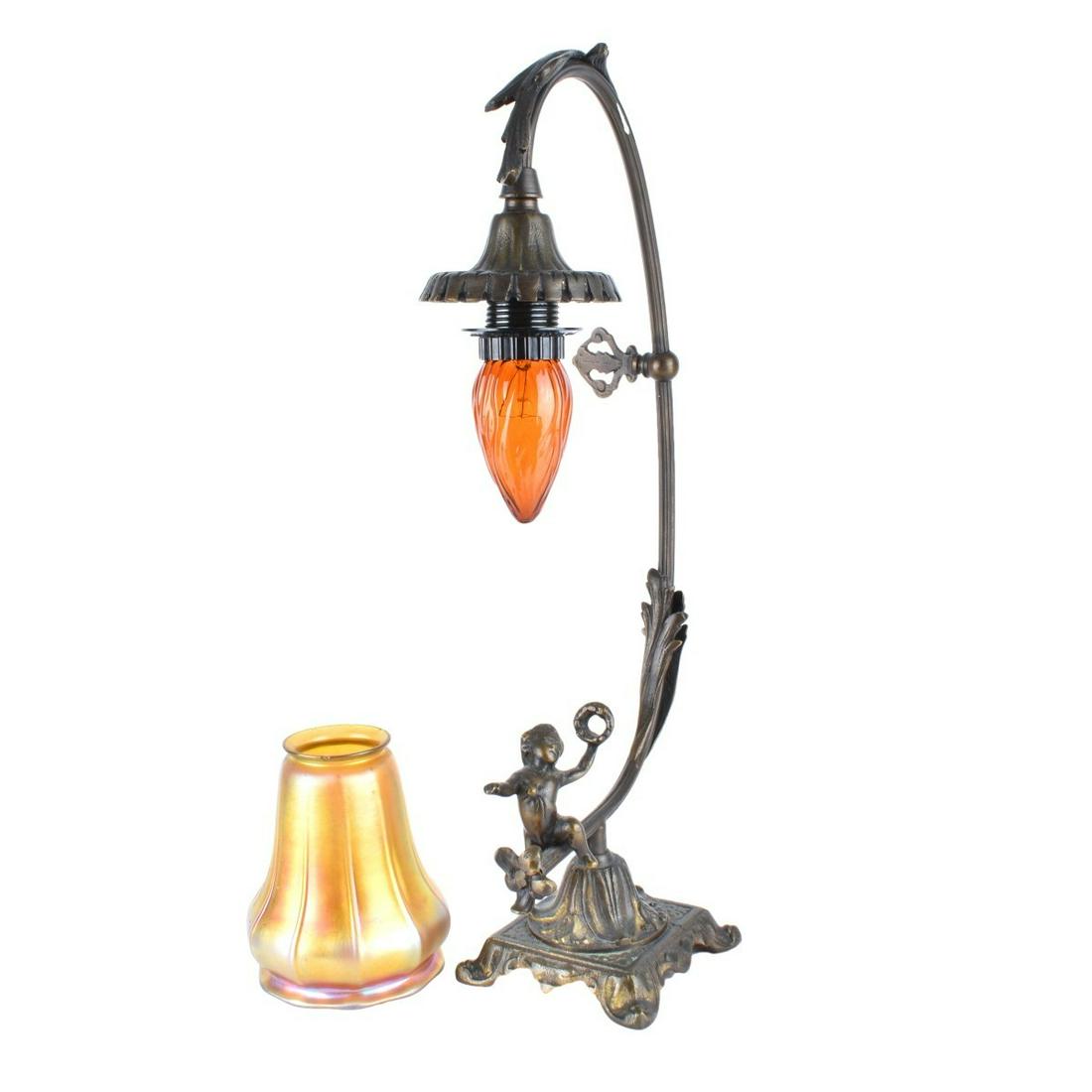 Metal Lamps & 1 Steuben Shade (1 of 7)