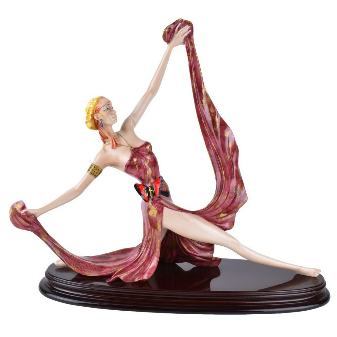 A. Santini Ballerina Sculpture: A. Santini Ballerina Sculpture Mounted on Wooden Base, Signed and Numbered 69/2000. Measures 16" H x 19" W. Condition: Condition: Good condition Estimate: $100.00 - $200.00 Domestic Shipping: Third pa