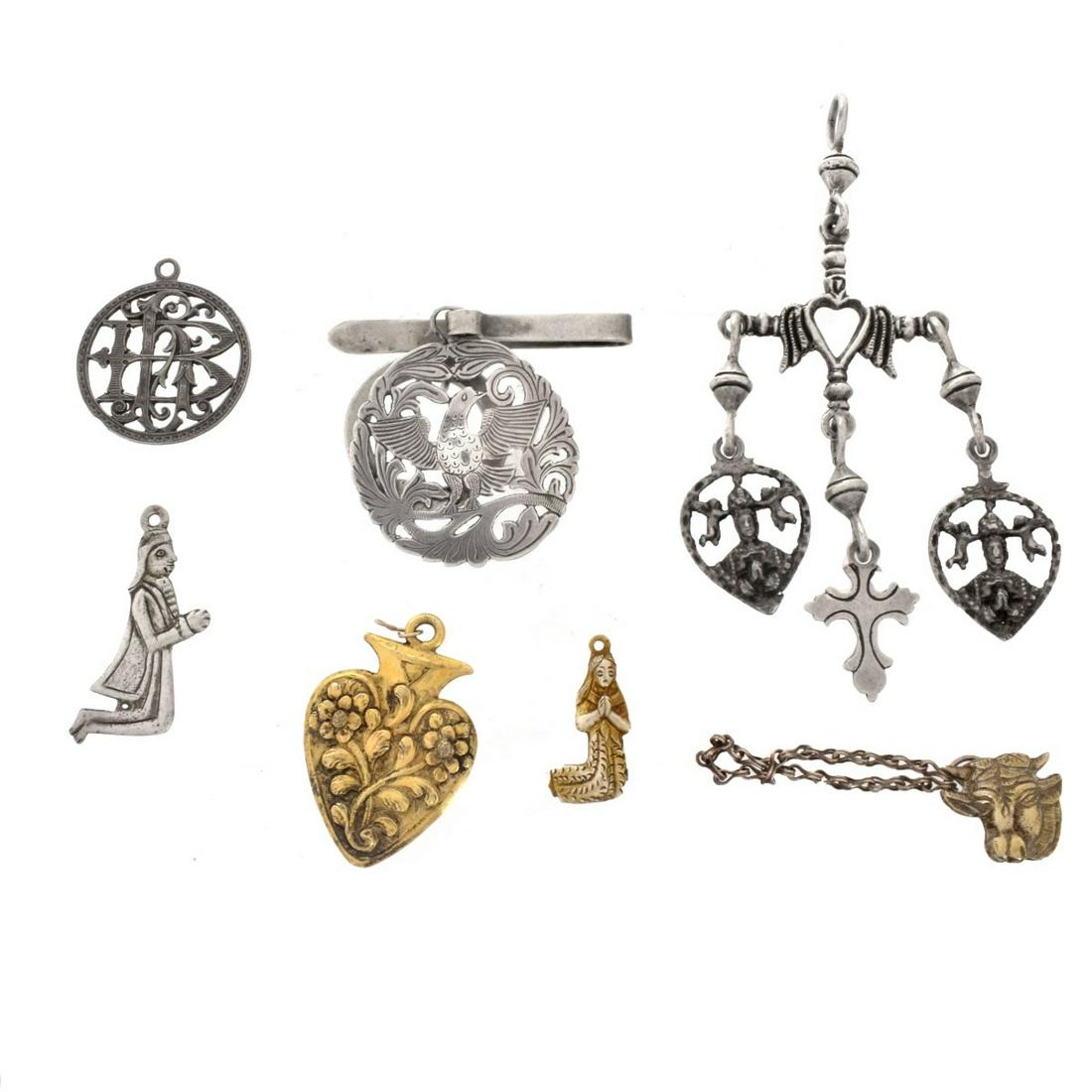 Spanish Colonial Silver Pendants (1 of 2)