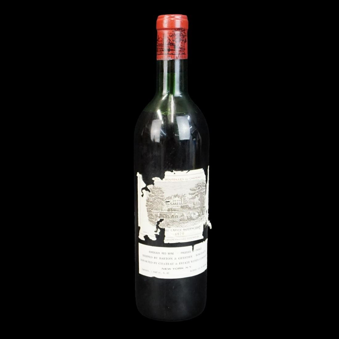 1970 ChÃ¢teau Lafite Rothschild Wine Bottle: 1970 ChÃ¢teau Lafite Rothschild Pauillac Red Wine Bottle (Premier Grand Cru Classe). 0.75 litre. labels still present. Condition: Wear to main label otherwise good unopened condition. Estimate: $200