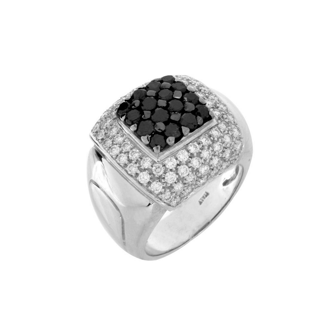 Black and White Diamond and 18K Ring (1 of 5)