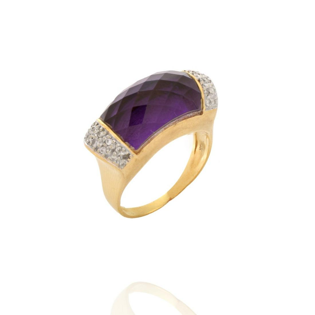 Amethyst, Diamond and 18K Ring (1 of 5)