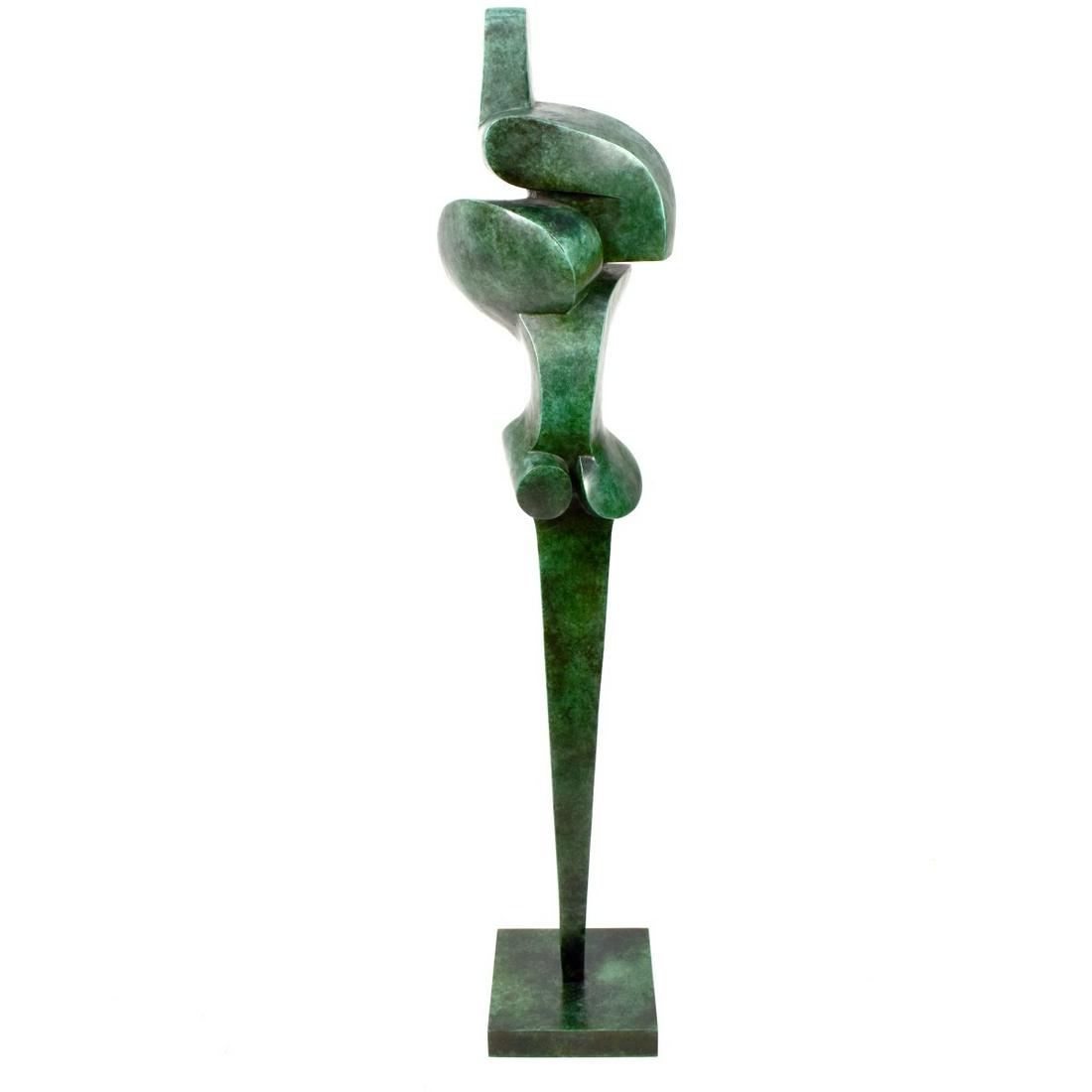 Sorel Etrog (1933 - 2014) Bronze Sculpture: Sorel Etrog, Canadian (1933 - 2014) "Abstraction" Bronze Sculpture Presented on a Custom Electrified Marble Pedestal Base. Unsigned. Sculpture measures 52-1/4" H x 9" x 9". Presentation base measures