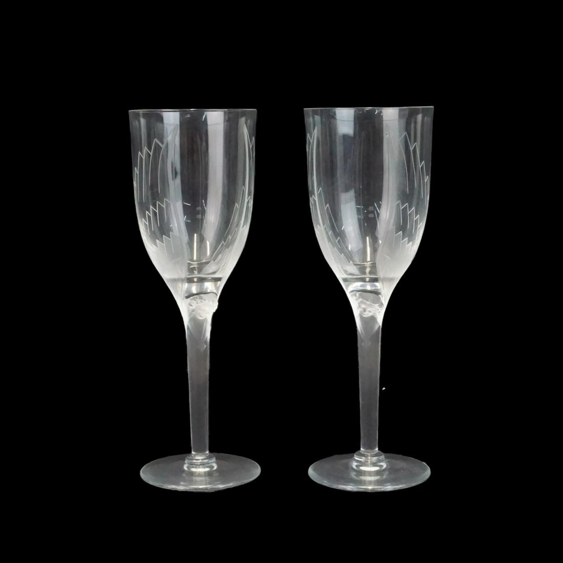 Pair of Lalique Champagne Flutes (1 of 3)