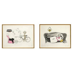 Jan Balet (1913 - 2009): Jan Balet, German (1913 - 2009) Two Color Lithographs on Paper. Each pencil signed and numbered. Sight measures 9" x 12-1/2". Frame measures 19-7/8" x 23". Condition: Good condition. Estimate: $100.00