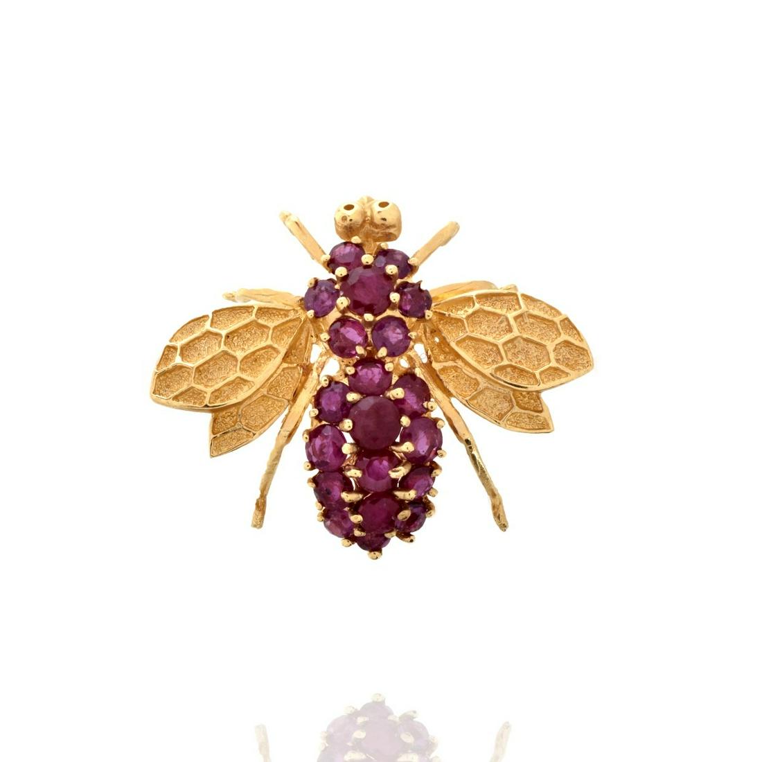 Ruby and 14K Bee Pin (1 of 6)
