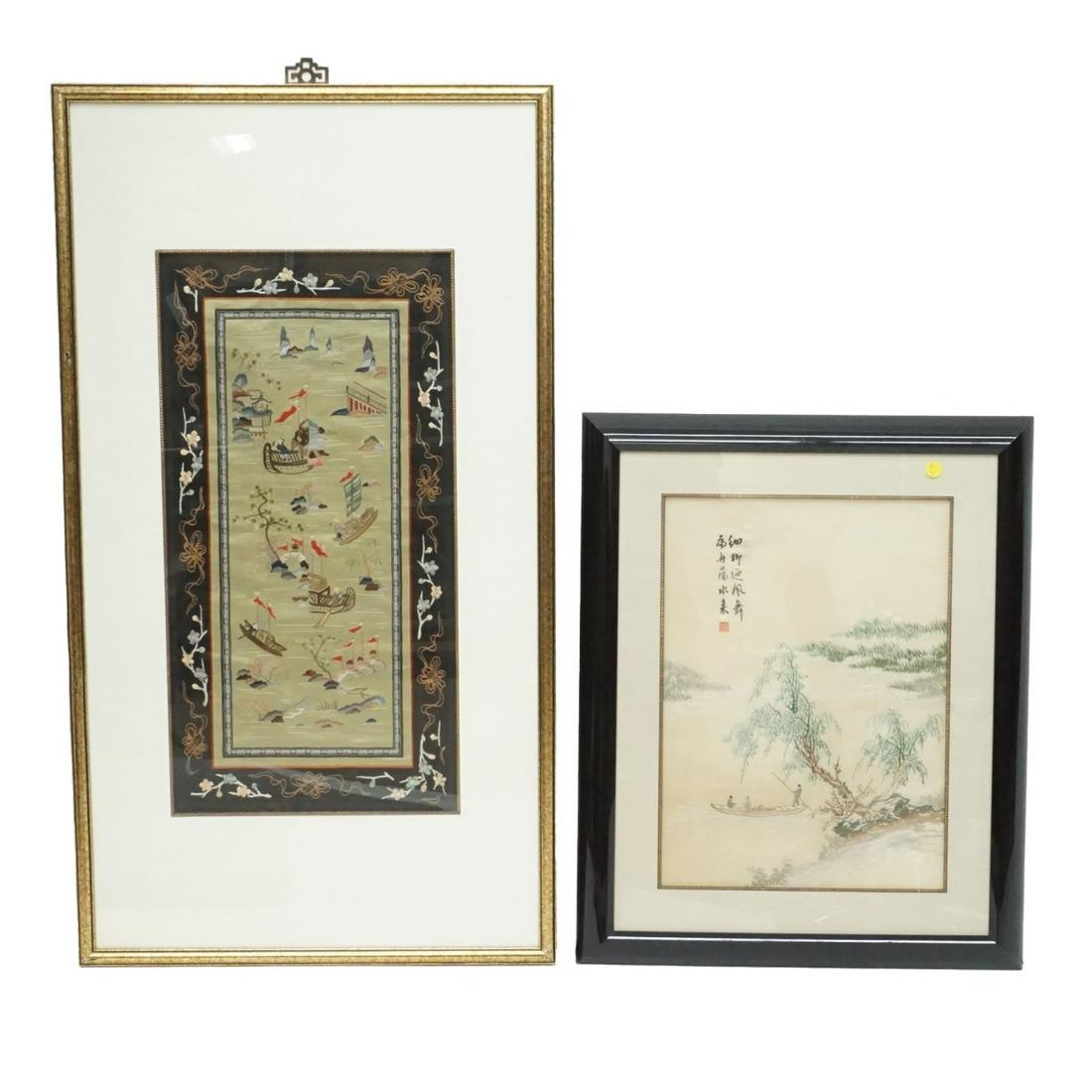 Chinese Silk Embroidered Panels (1 of 3)