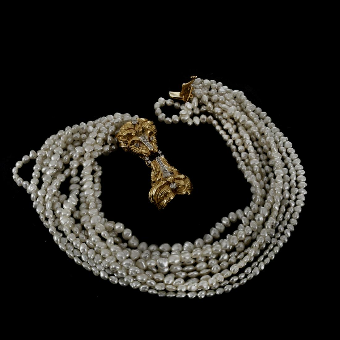 Pearl, Diamond and 14K Necklace (1 of 4)