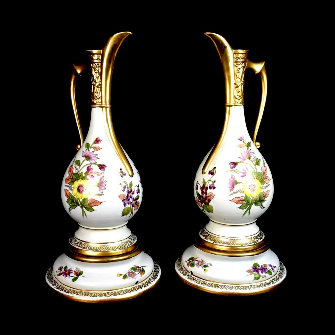 Pair of Royal Worcester Style Ewers (1 of 5)