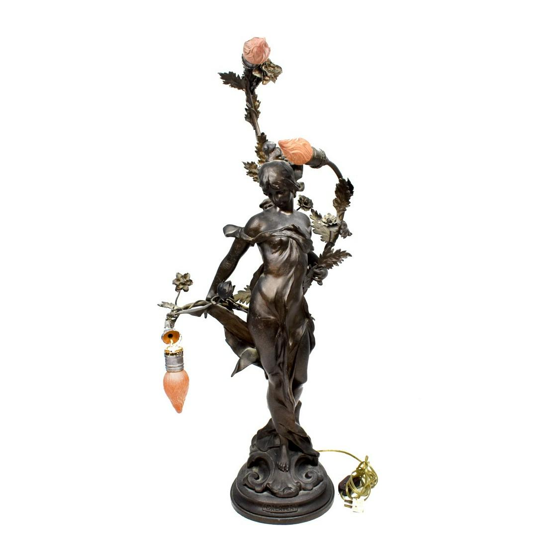 Art Nouveau Bronze Lamp (1 of 5)