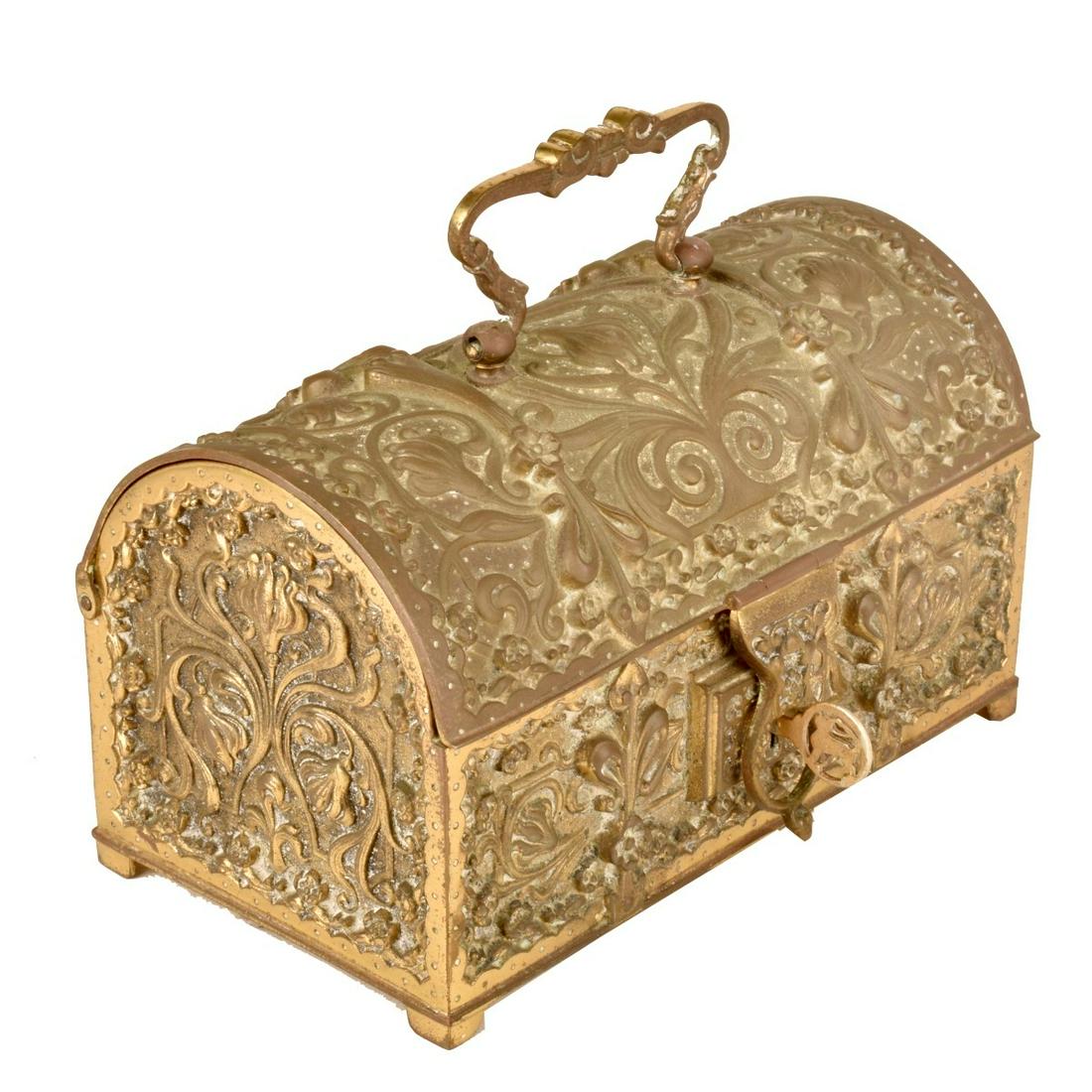 Antique Brass Casket Box (1 of 3)