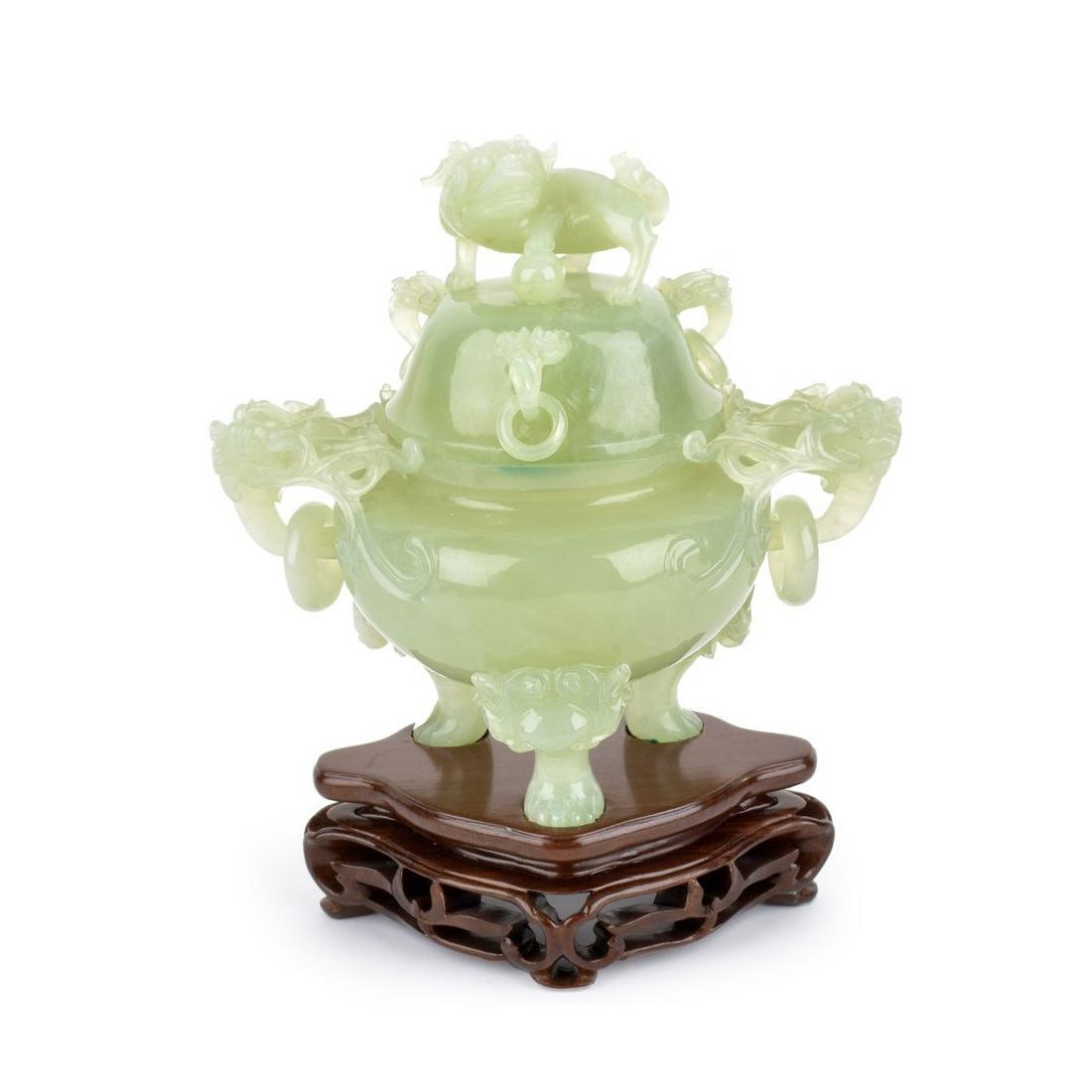 Chinese Serpentine Jade Incense Burner (1 of 5)