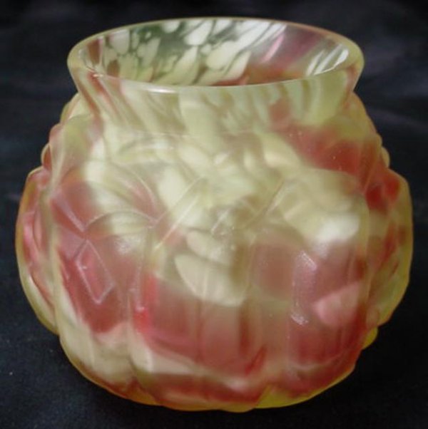 Branch Mold Ruby & White Spatter Glass Toothpick Ho
