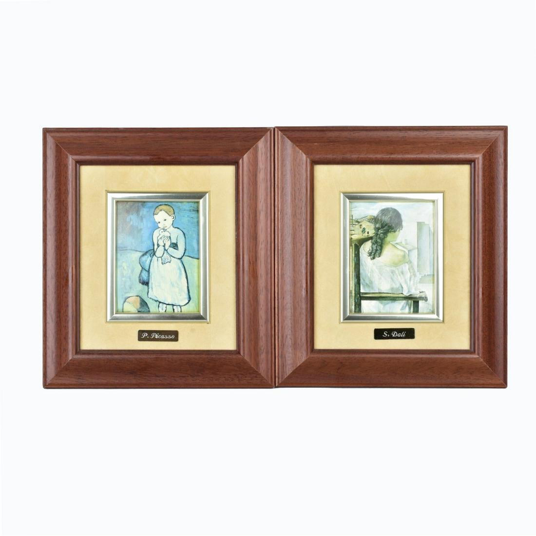 Pair of Framed Enamel Plaques (1 of 5)