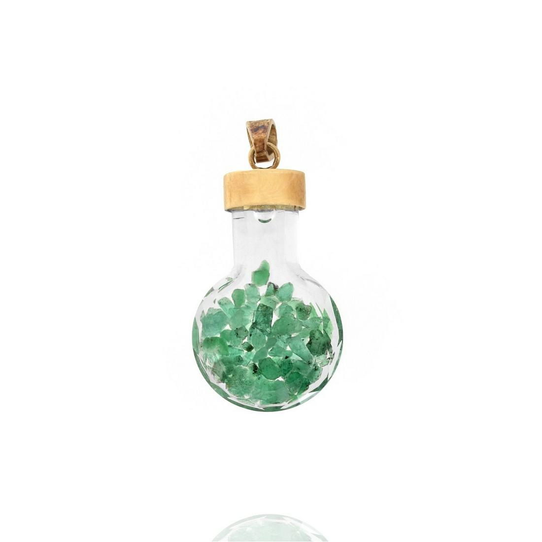 Emerald, Crystal and 18K Pendant (1 of 3)