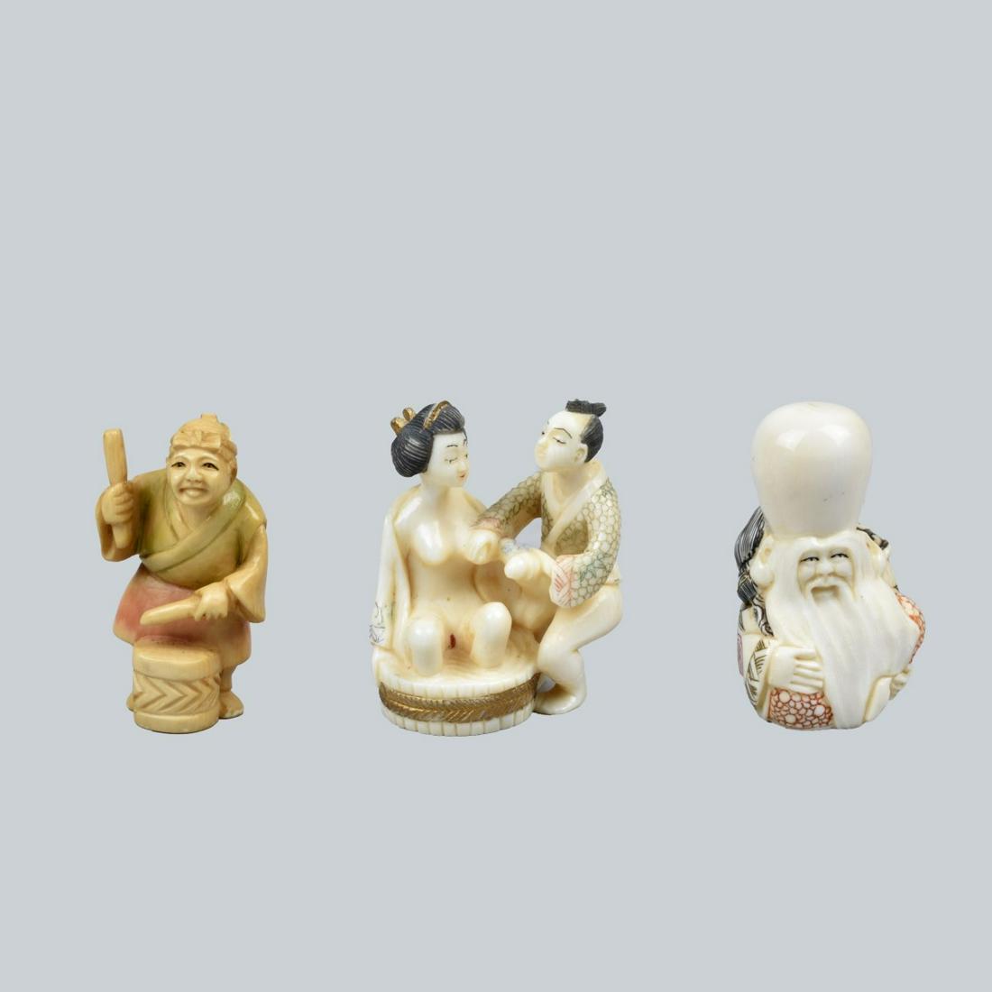 Three Japanese Netsuke Figurines (0280) on Jan 09, 2023 Kodner
