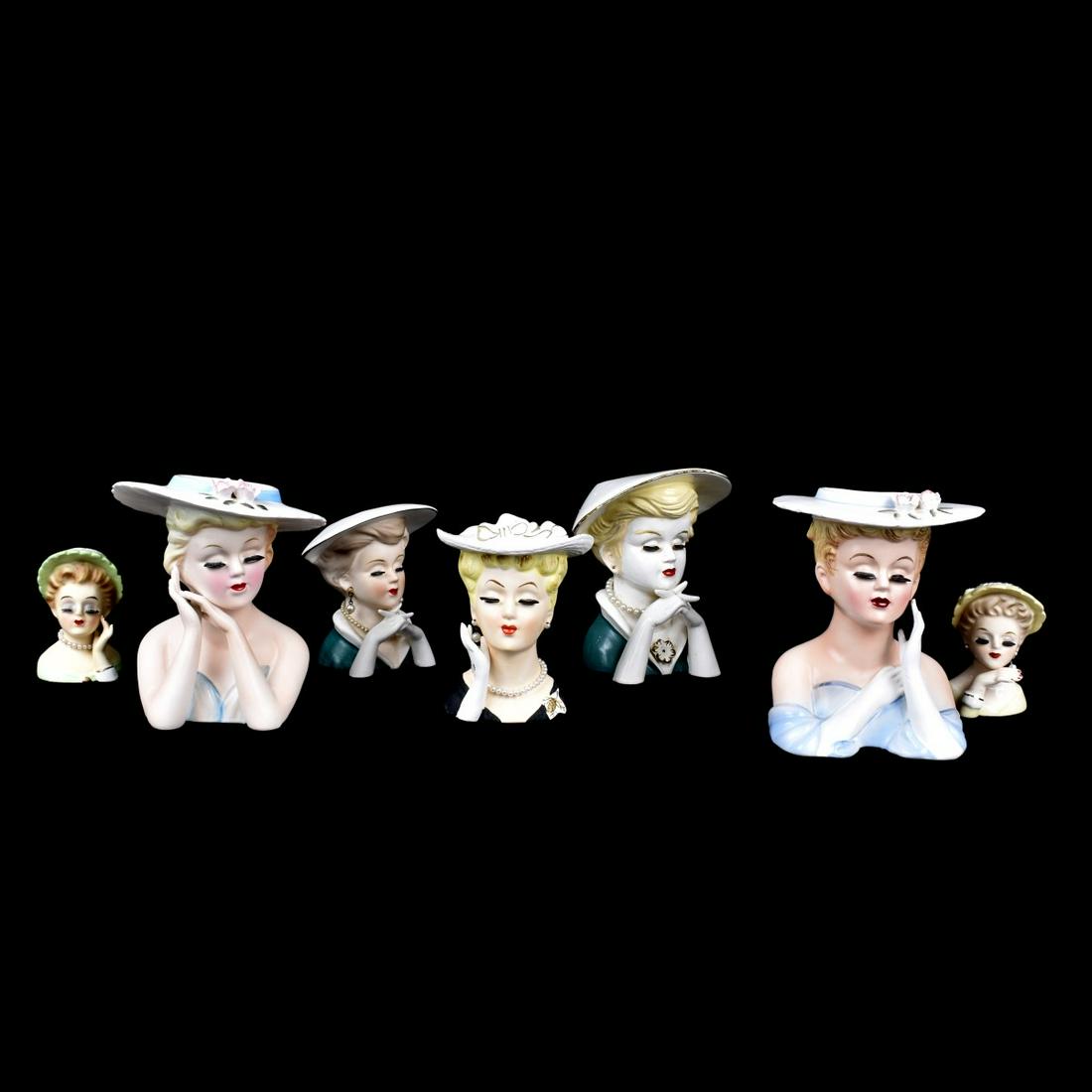 Vintage Porcelain Head Vases (1 of 5)