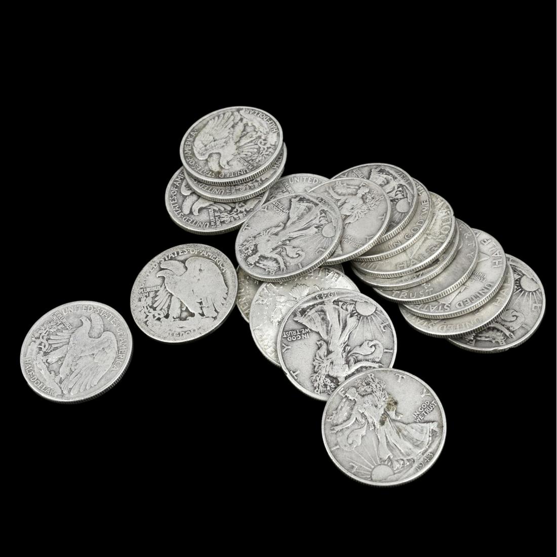 Twenty U.S. Silver Half Dollars (1 of 3)