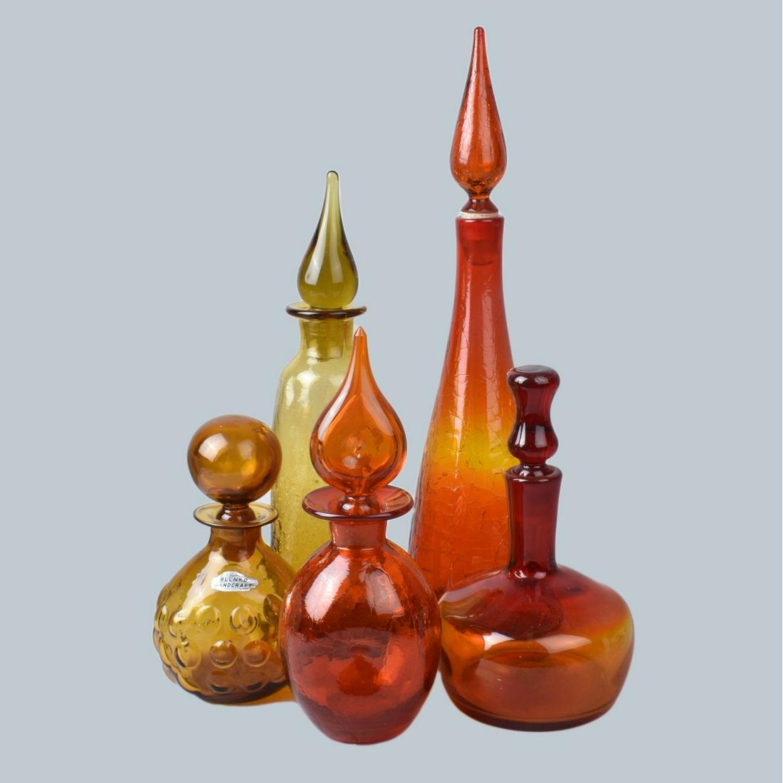 Five Blenko Glass Decanters (1 of 3)