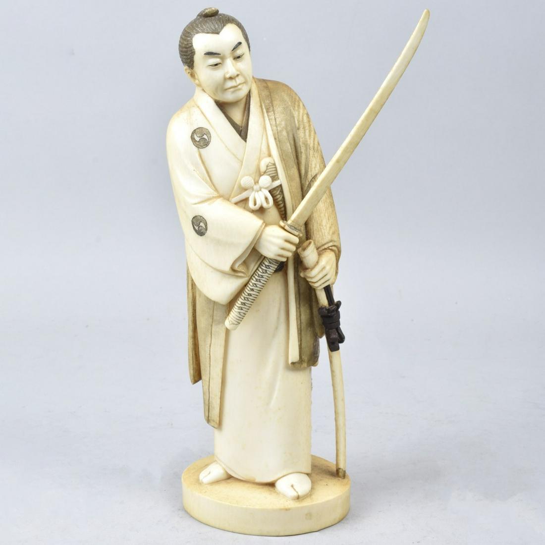 Japanese Carved Samurai Figurine (1 of 5)