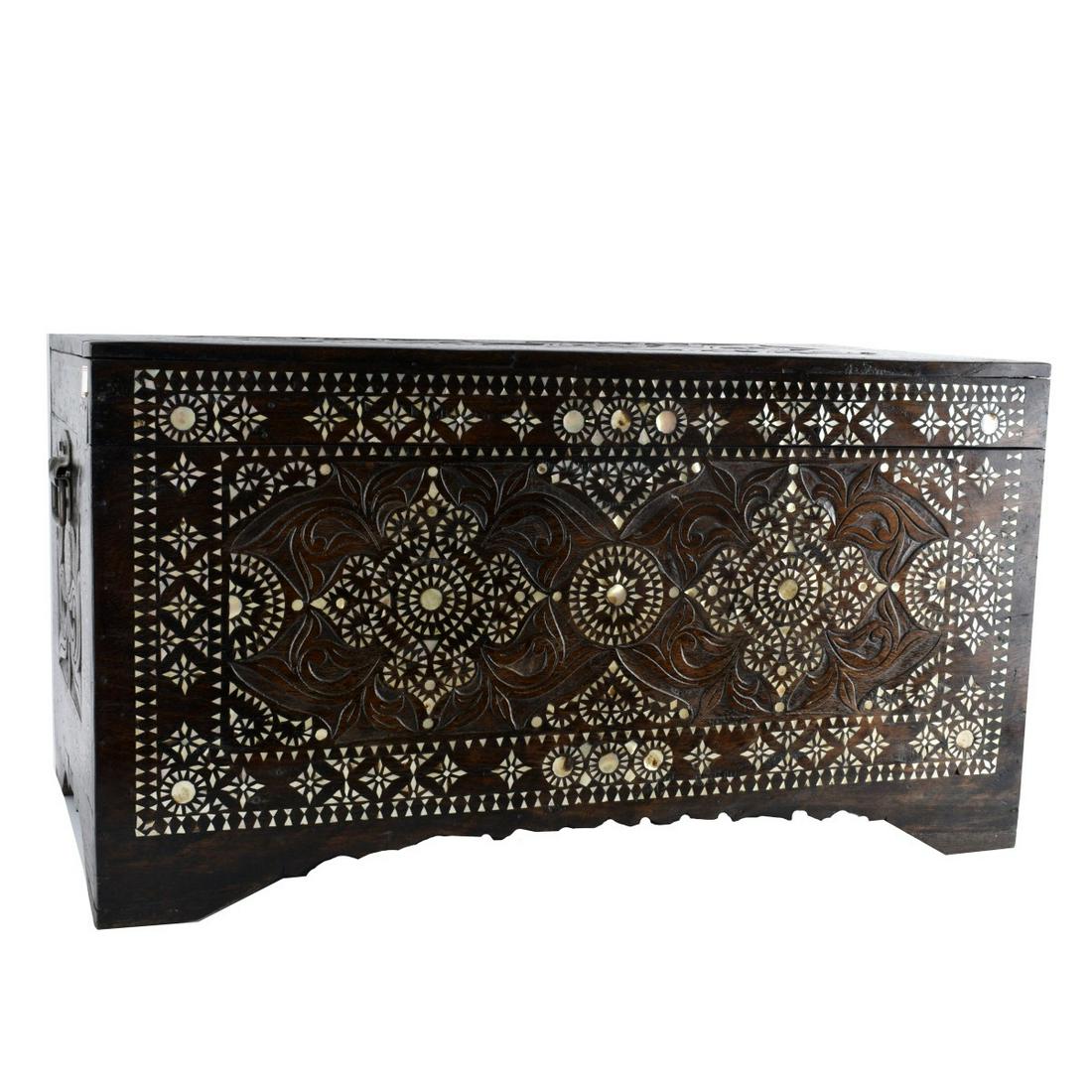 Vintage Mother of Pearl Inlaid Trunk (1 of 5)