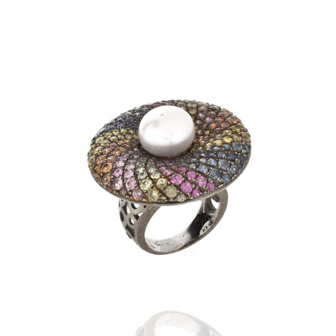 Gemstone, Pearl and Silver Ring (1 of 5)