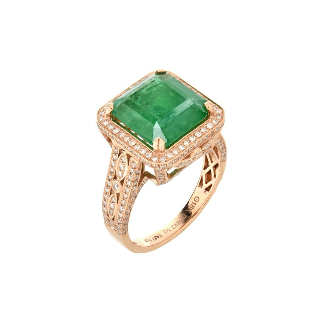 EGL Emerald, Diamond and 18K Ring (1 of 6)