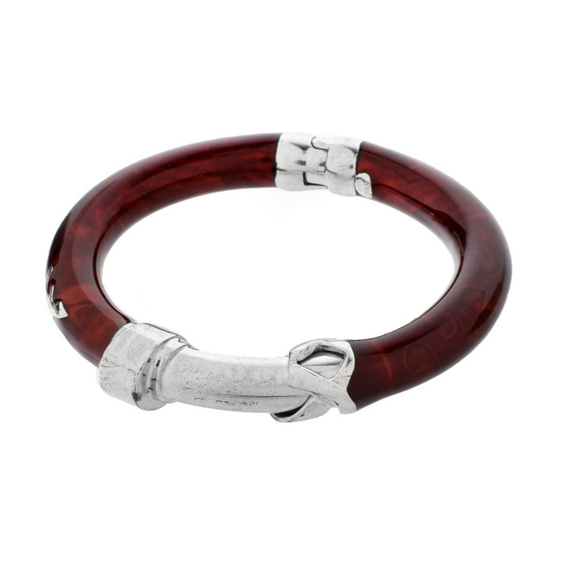 Vintage Italian Sterling & Lacquered Bracelet (1 of 4)