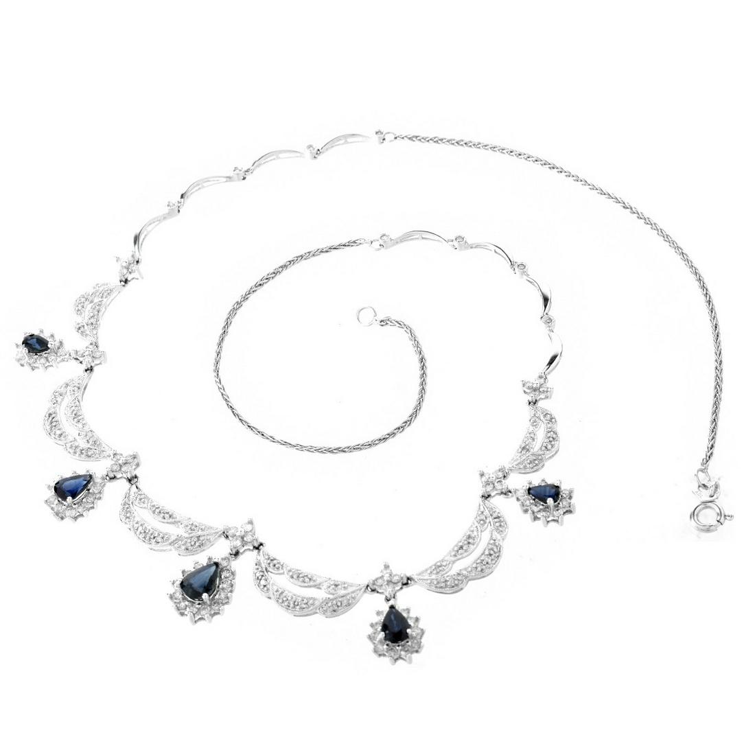 Diamond, Sapphire and 14K Necklace (1 of 4)