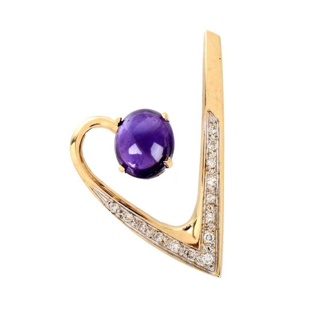 Amethyst, Diamond and 14K Pendant (1 of 4)