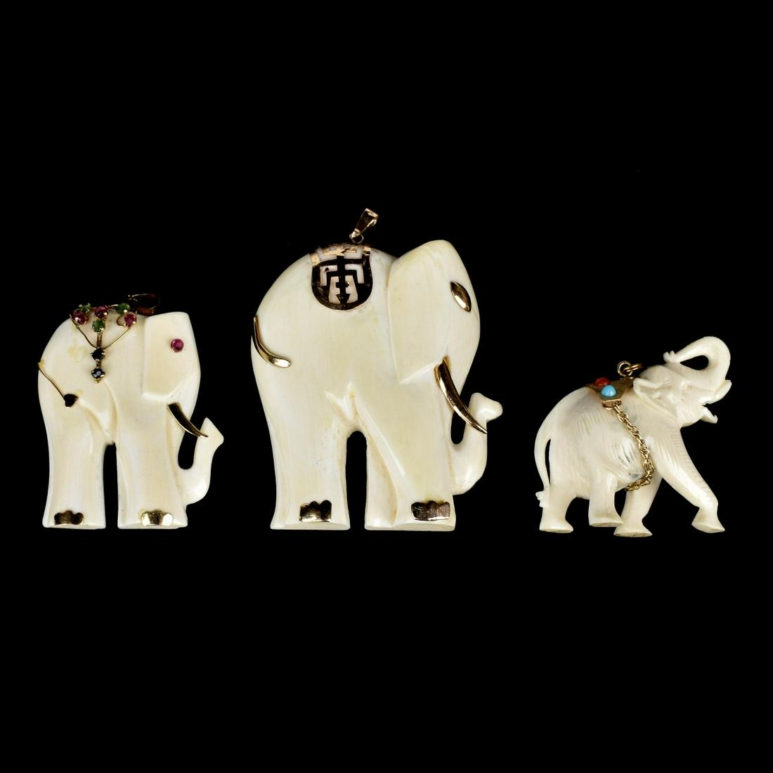 14K Mounted Carved Pendants (1 of 1)