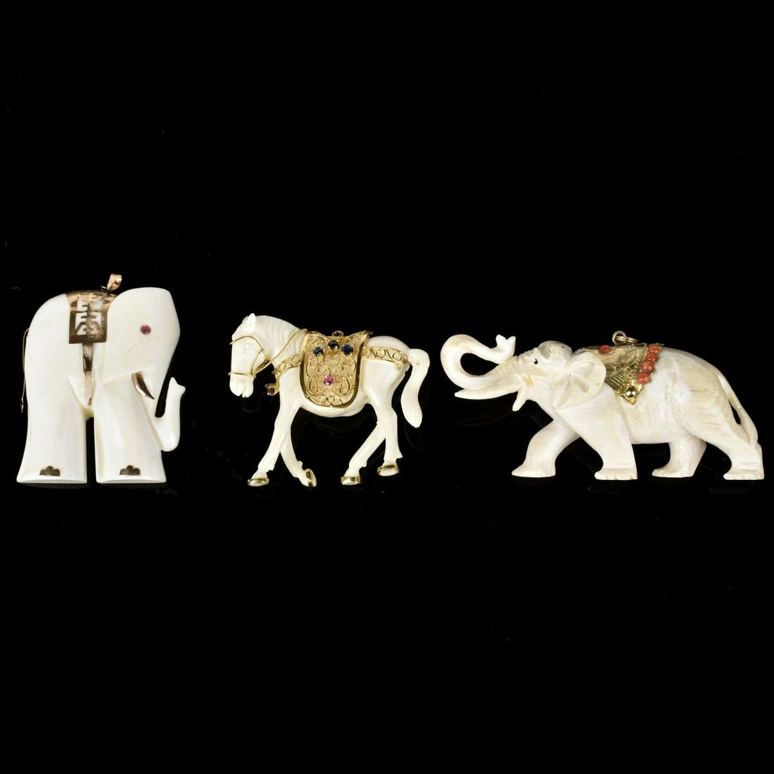 Gemstone and 14K Pendants (1 of 2)