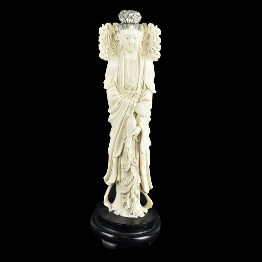 Antique Chinese Carved Guanyin Figurine (1 of 4)