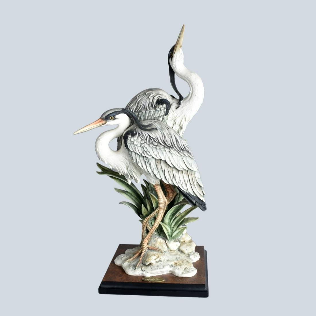 Guiseppe Armani "Elegance in Nature" Figurine: Large Limited Edition Guiseppe Armani "Elegance in Nature" Florence Porcelain Figurine with COA Plaque. Signed and numbered 1075/3000. Overall measures 24-1/4" x 10-1/4" x 10-1/4". Estimate: $1000.00