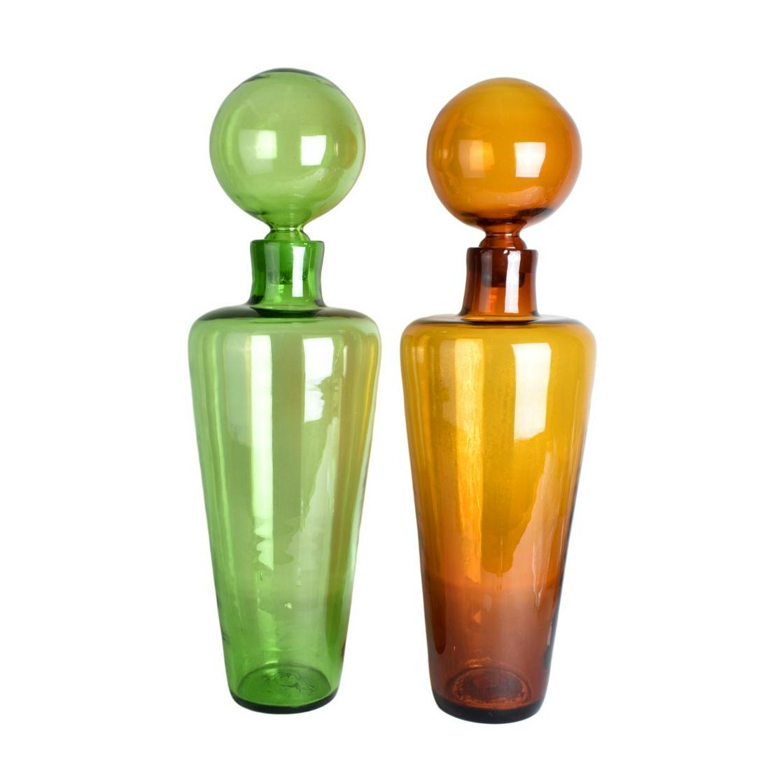 Blenko Glass Vessels with Stoppers (1 of 5)