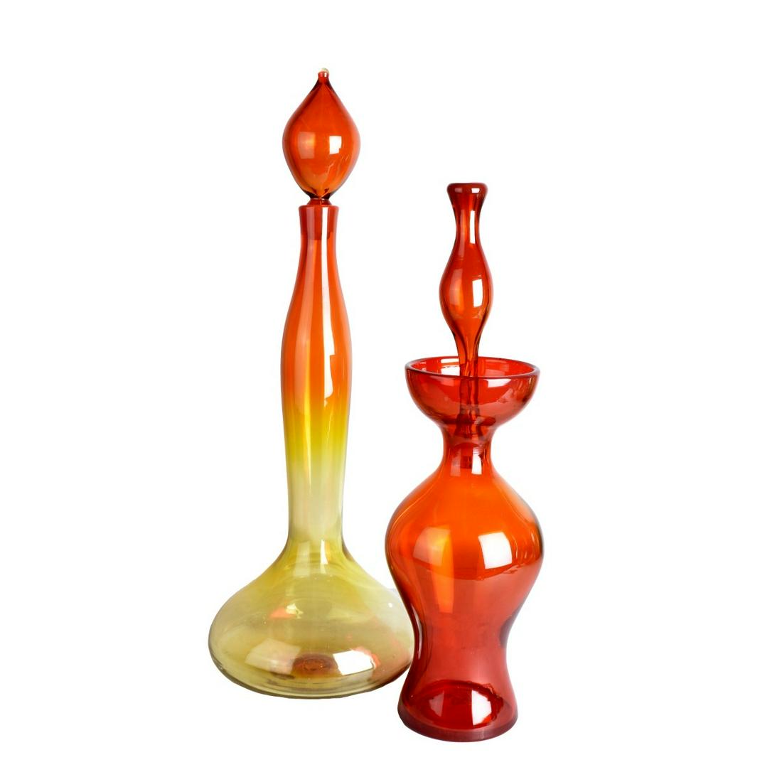Blenko Glass Vessels with Stoppers (1 of 6)